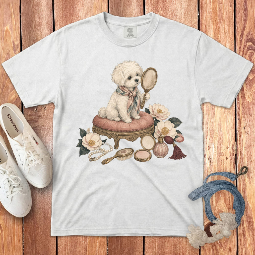 Maltipoo Beauty Signature T-Shirt in White / S by Puppy Jo