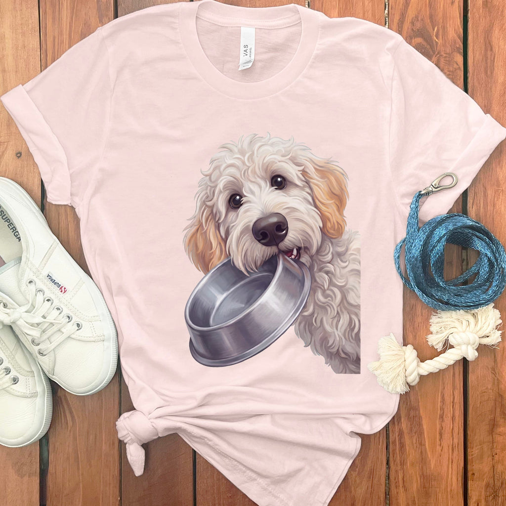 Maltipoo Bowl T-Shirt in Soft Pink / S by Puppy Jo