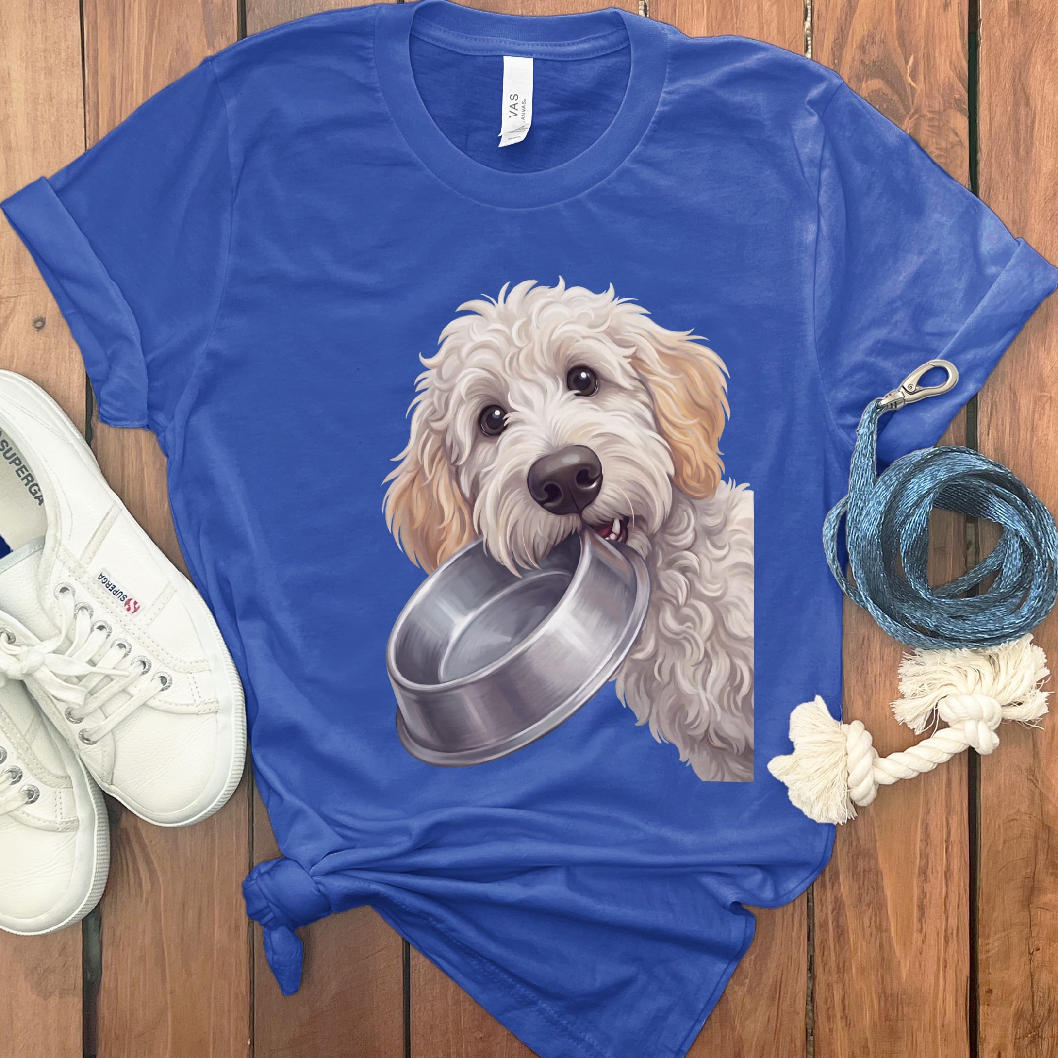 Maltipoo Bowl T-Shirt in True Royal / S by Puppy Jo