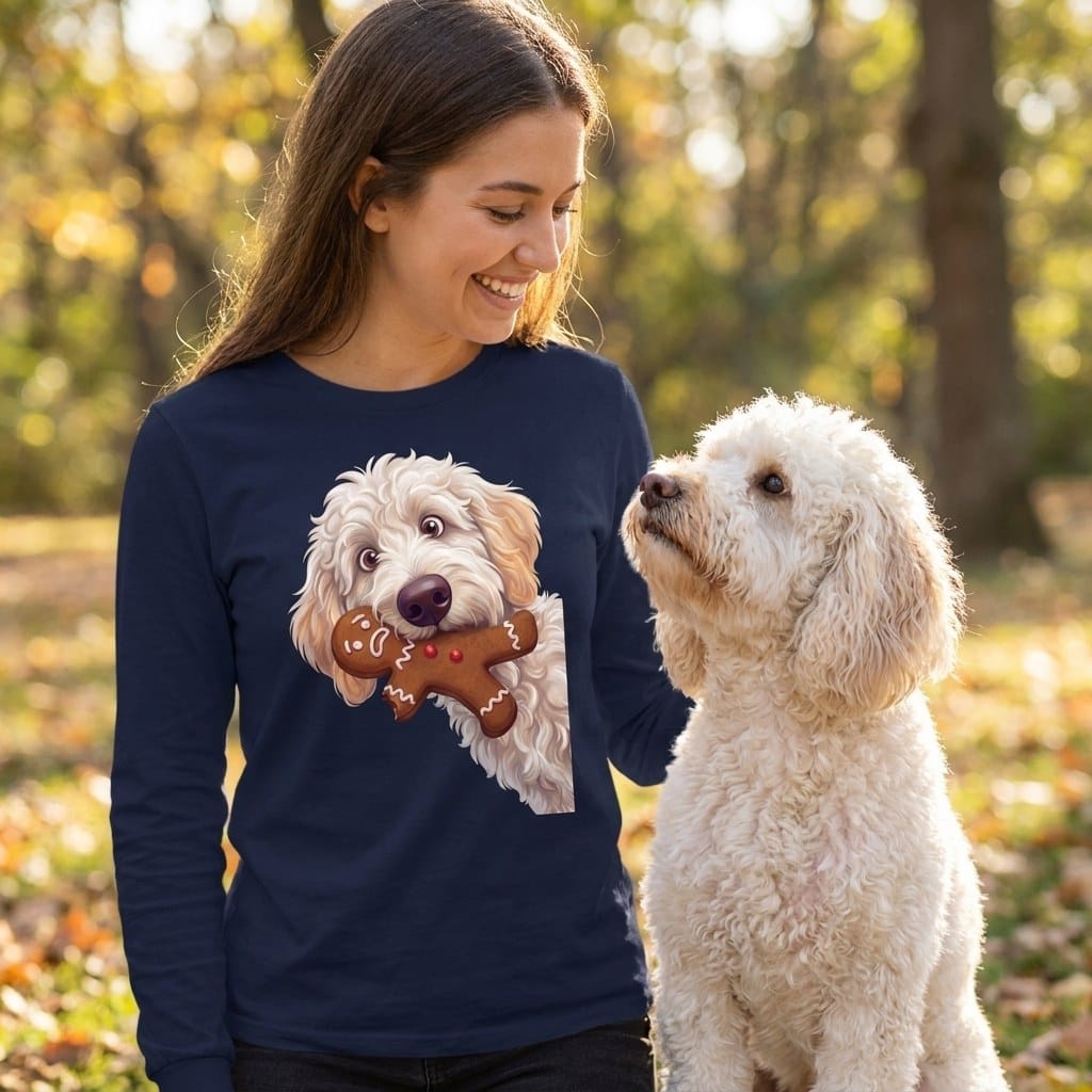 Maltipoo Cookie Thief Long Sleeve T-Shirt in by Puppy Jo