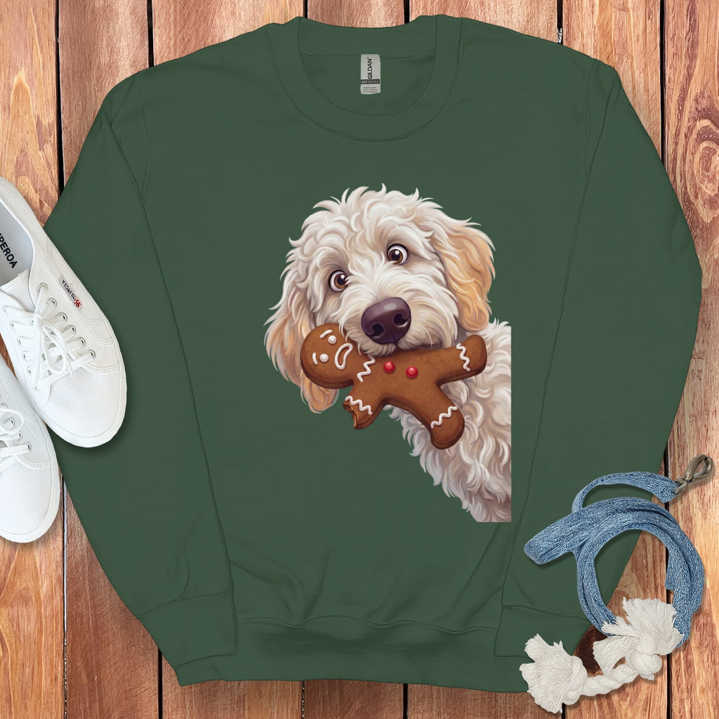 Maltipoo Cookie Thief Sweatshirt in Forest Green / S by Puppy Jo