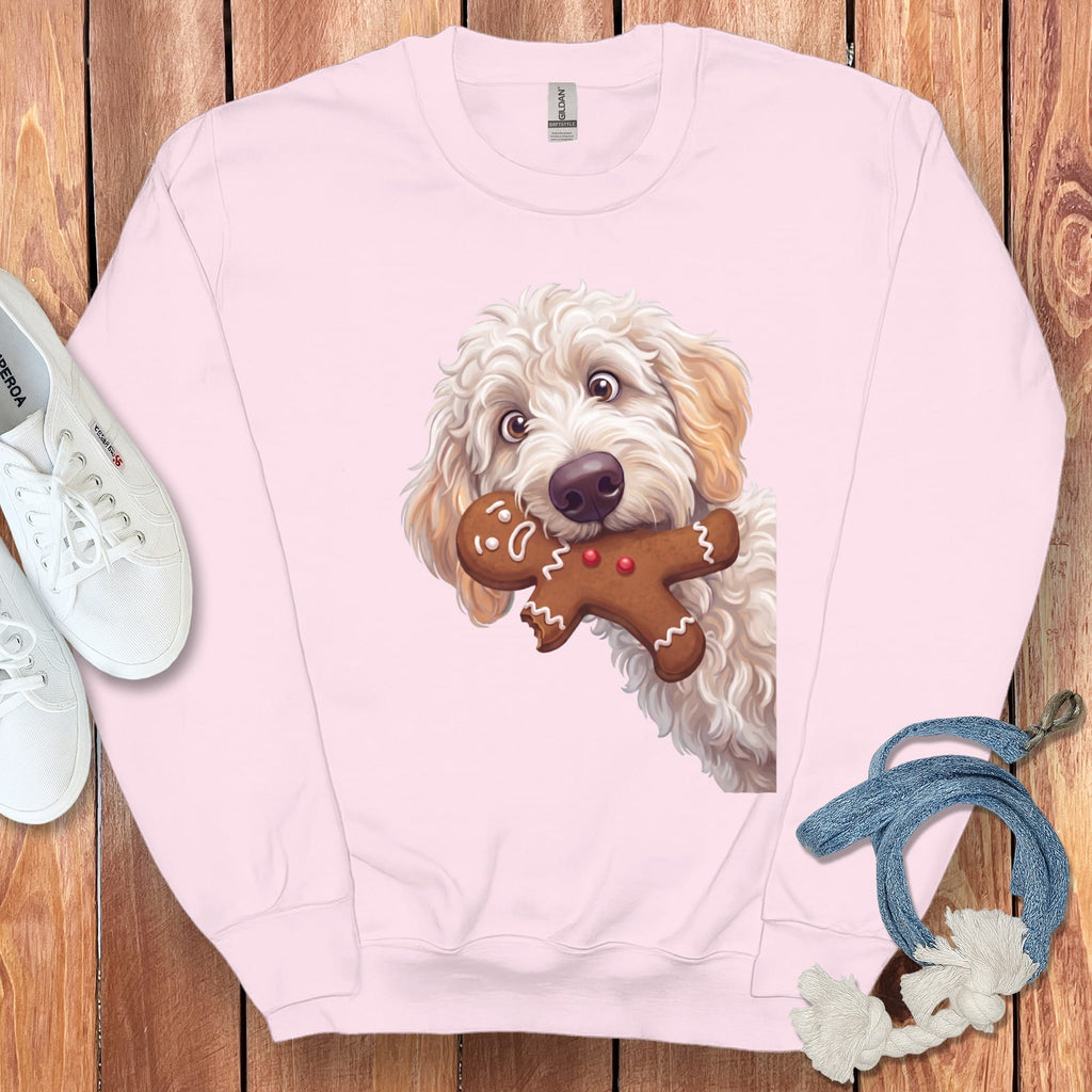 Maltipoo Cookie Thief Sweatshirt in Light Pink / S by Puppy Jo