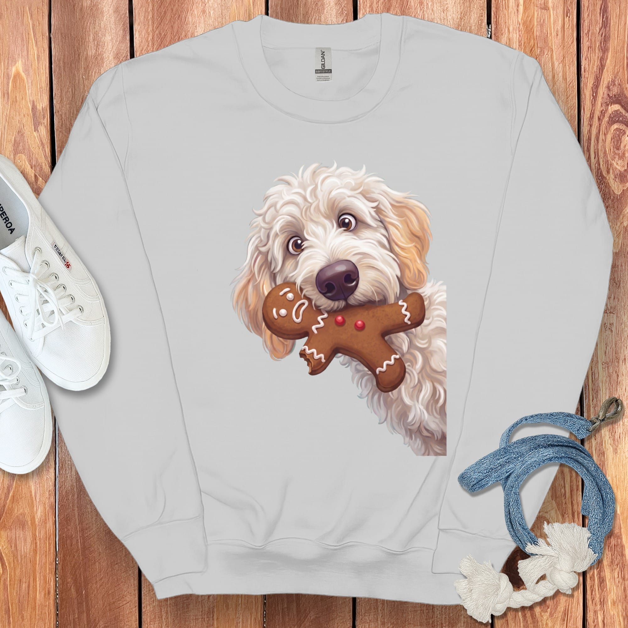 Maltipoo Cookie Thief Sweatshirt in Sport Grey / S by Puppy Jo