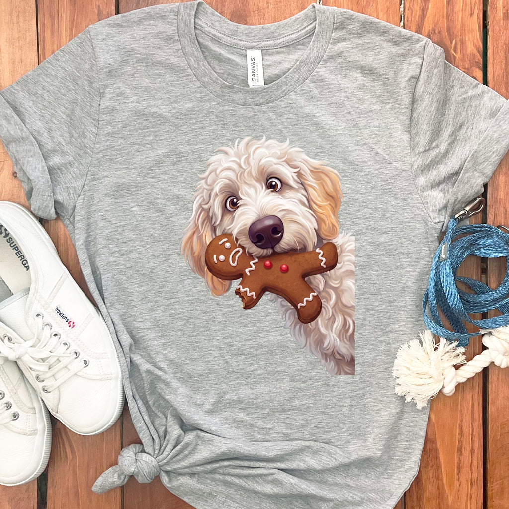 Maltipoo Cookie Thief T-Shirt in Athletic Heather / S by Puppy Jo