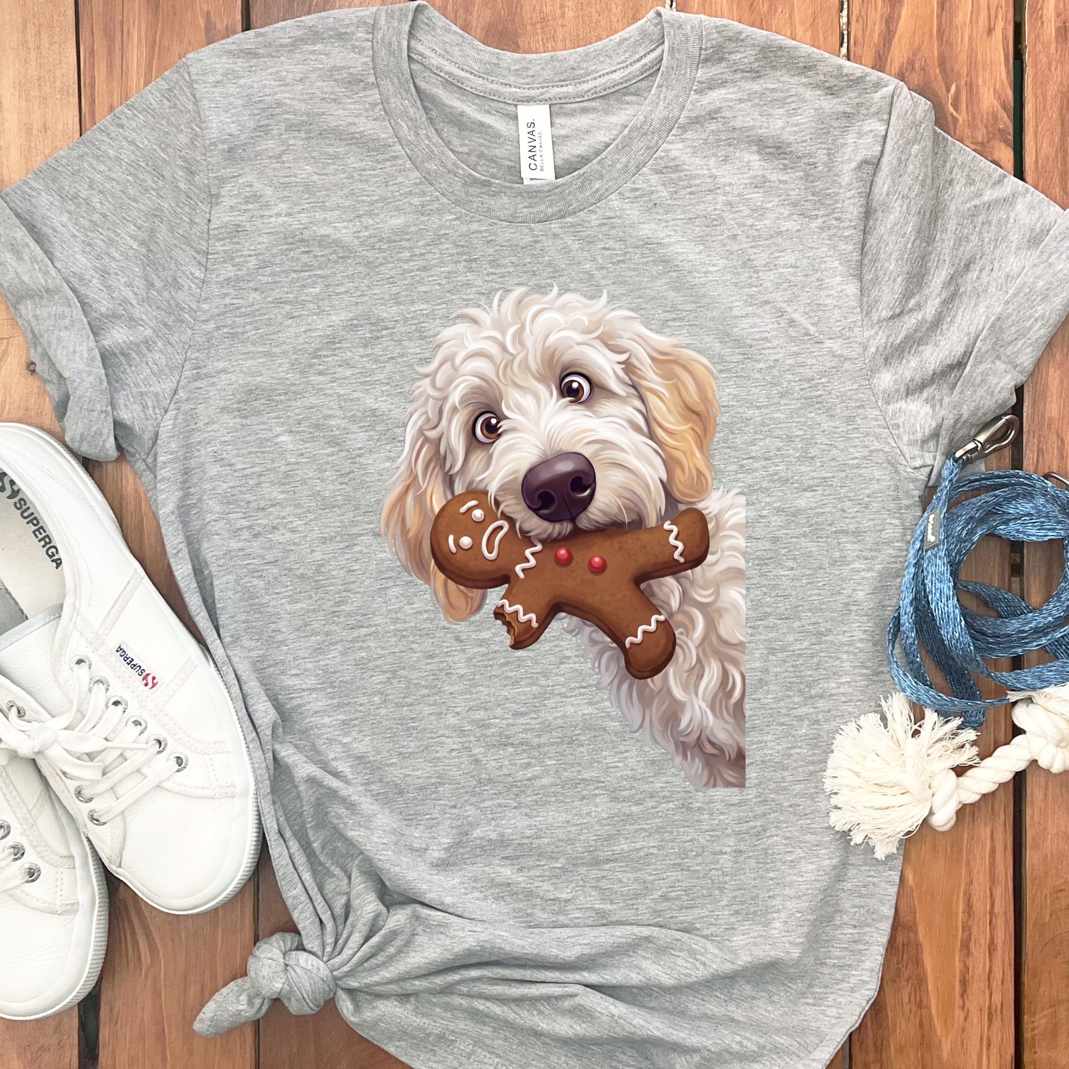 Maltipoo Cookie Thief T-Shirt in Athletic Heather / S by Puppy Jo
