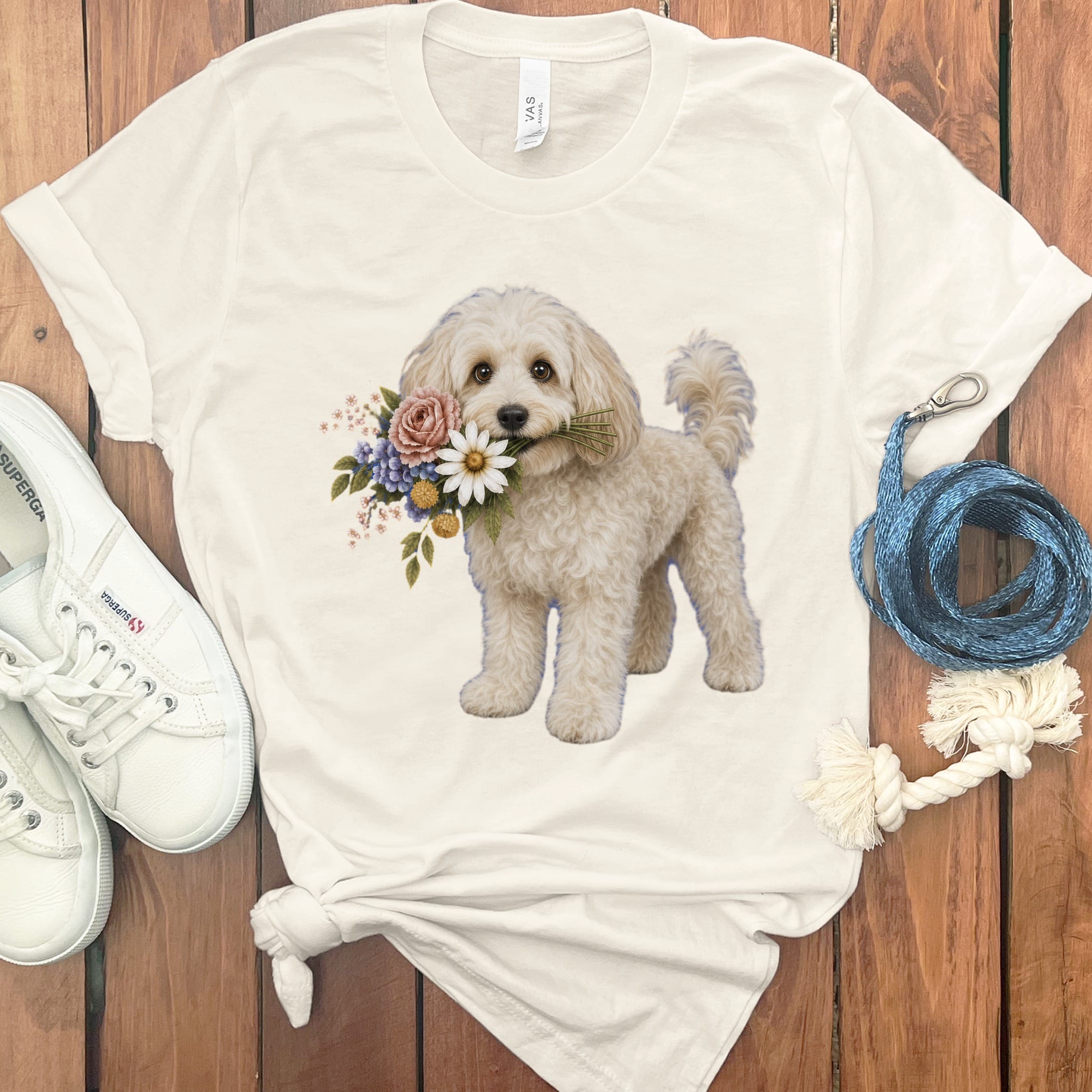 Maltipoo Flower Shop T-Shirt in Natural / S by Puppy Jo