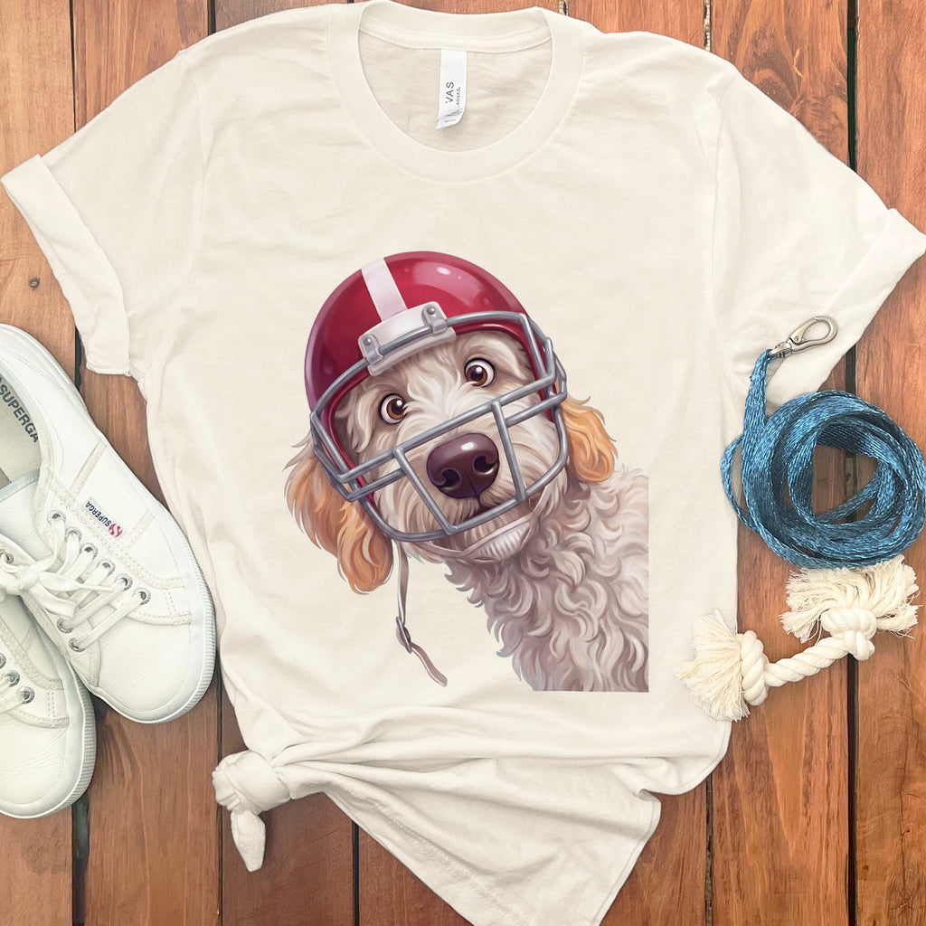 Maltipoo Football Helmet T-Shirt in Natural / S by Puppy Jo