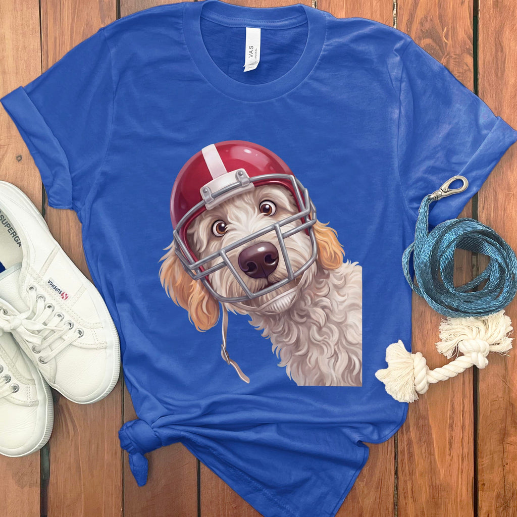 Maltipoo Football Helmet T-Shirt in True Royal / S by Puppy Jo