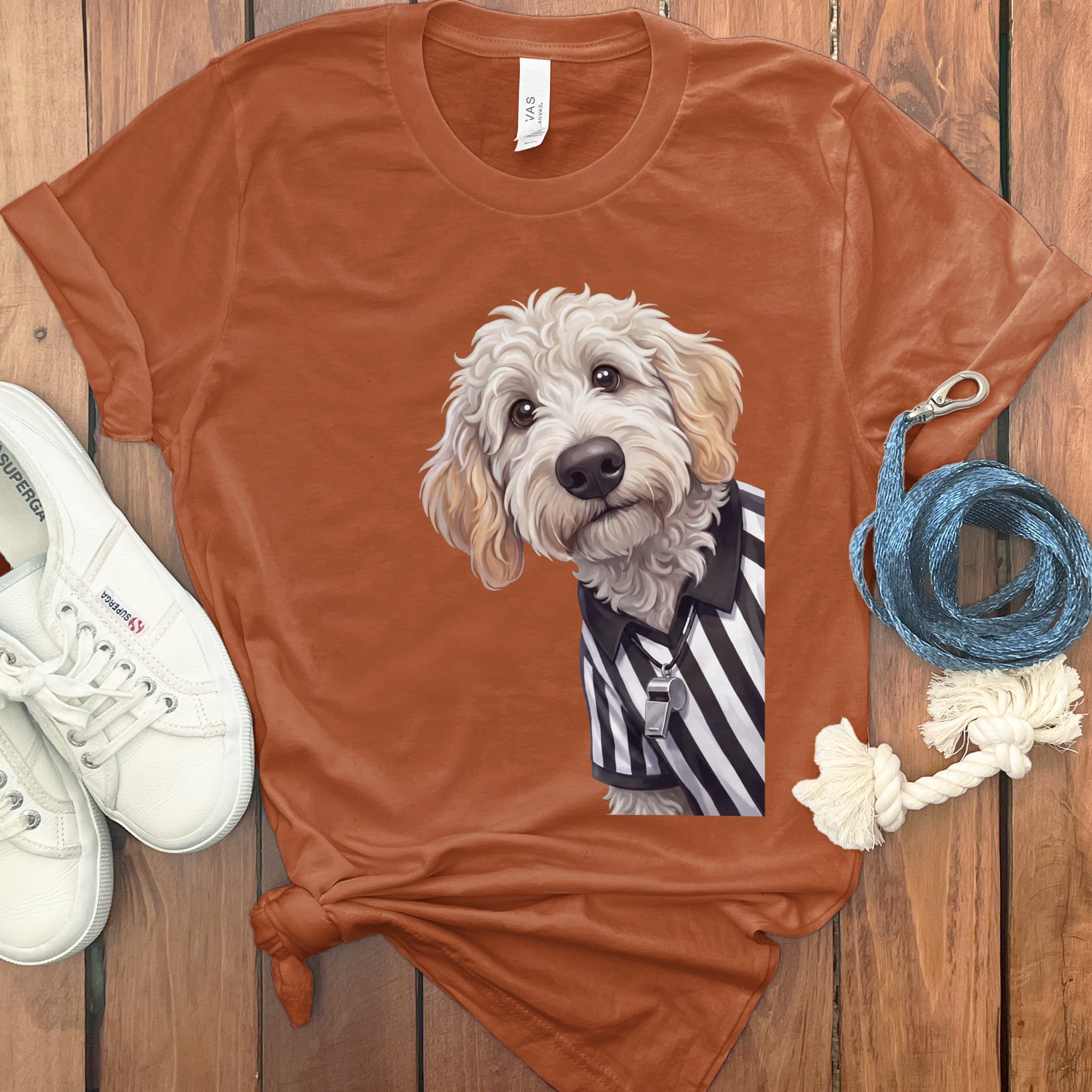 Maltipoo Football Referee T-Shirt in Autumn / S by Puppy Jo