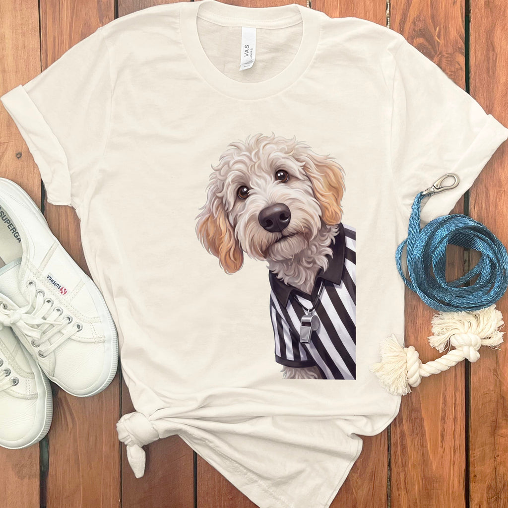Maltipoo Football Referee T-Shirt in Natural / S by Puppy Jo