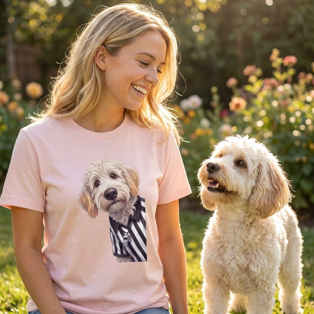 Maltipoo Football Referee T-Shirt in by Puppy Jo