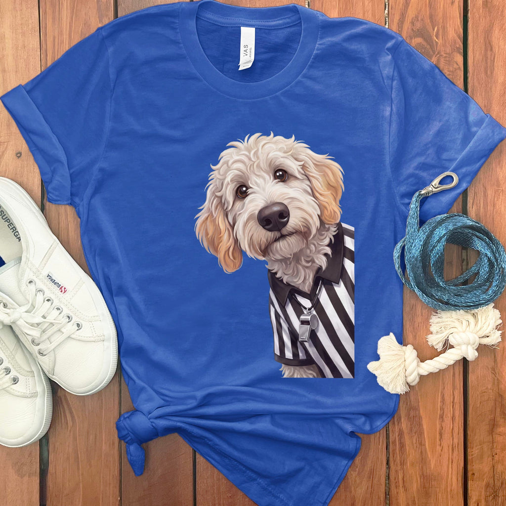 Maltipoo Football Referee T-Shirt in True Royal / S by Puppy Jo