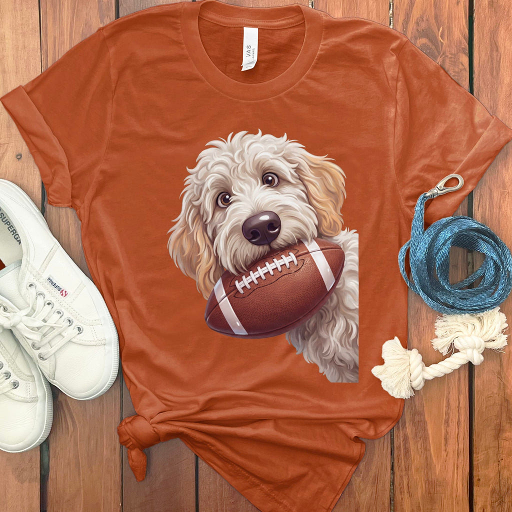 Maltipoo Football T-Shirt in S / Autumn by Puppy Jo