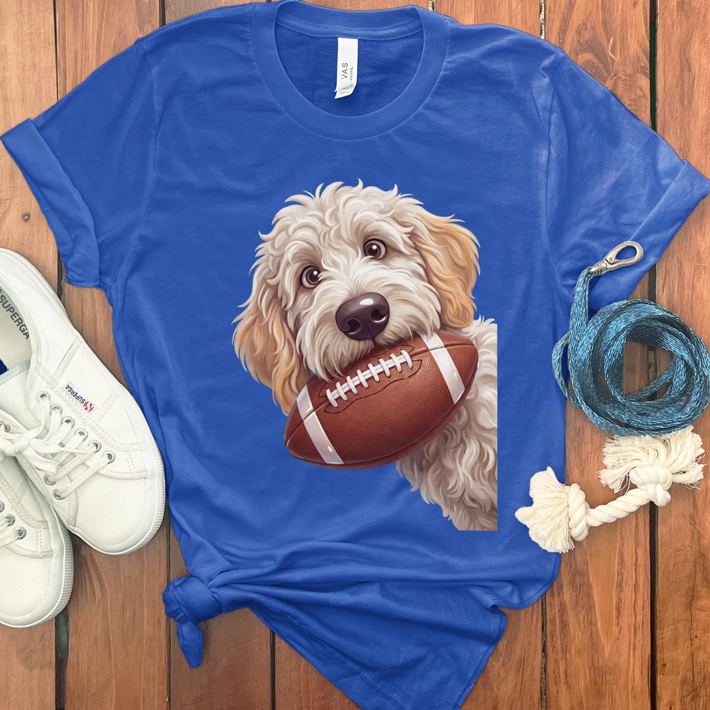 Maltipoo Football T-Shirt in S / True Royal by Puppy Jo