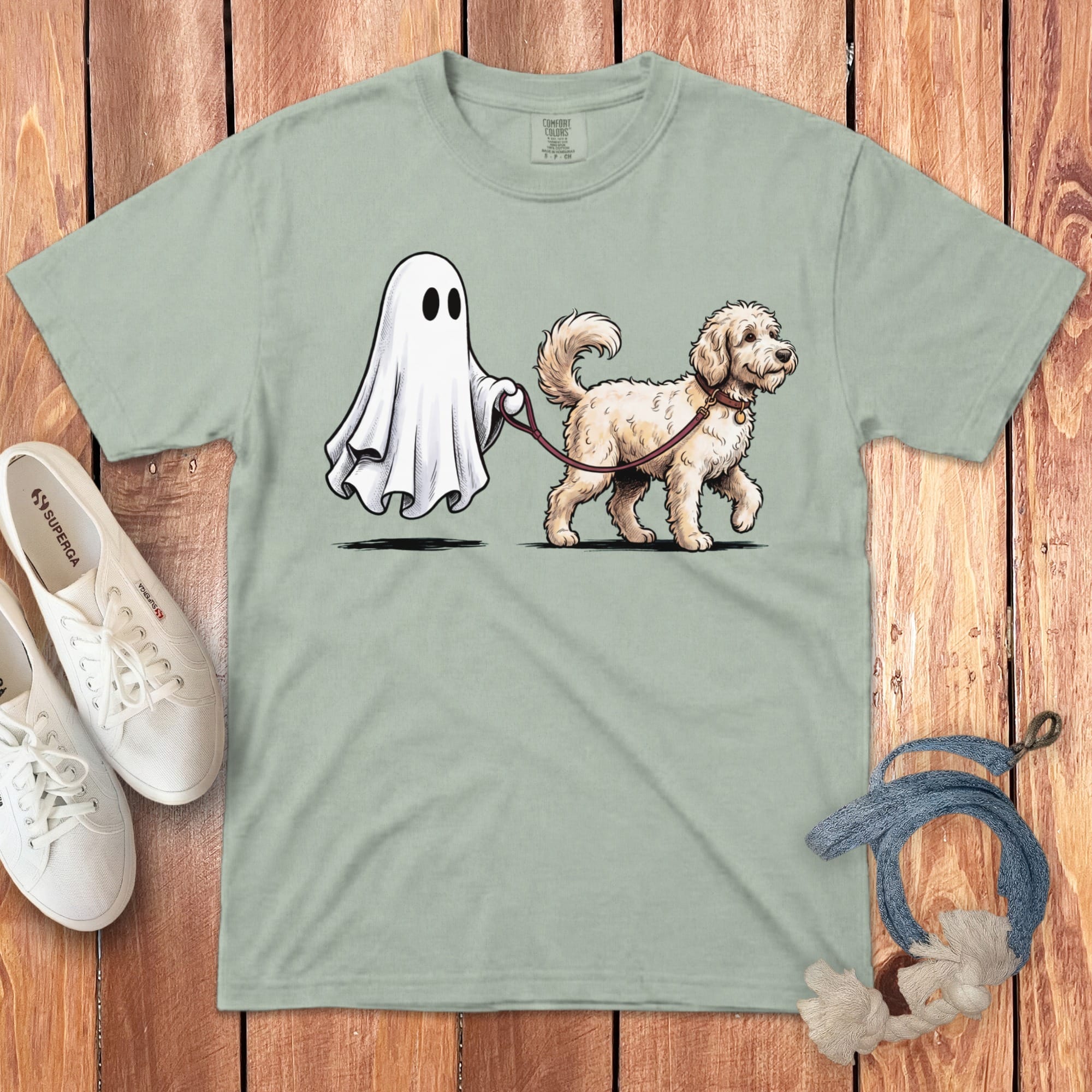 Maltipoo Ghost Walk Signature T-Shirt in Bay / S by Puppy Jo
