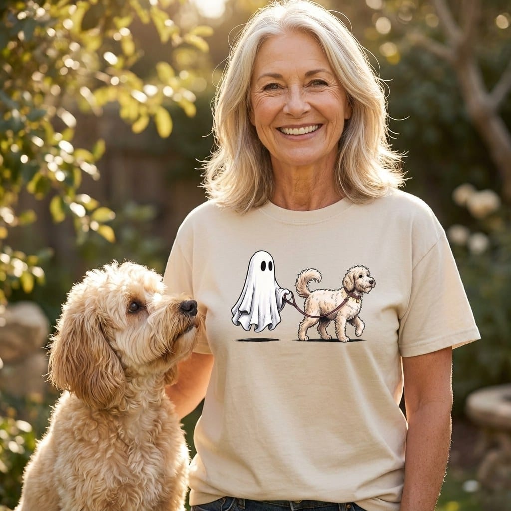 Maltipoo Ghost Walk Signature T-Shirt in by Puppy Jo