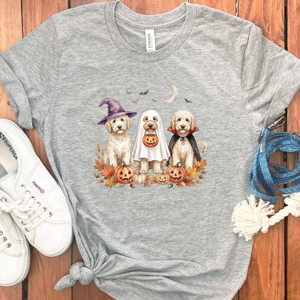Maltipoo Halloween Crew T-Shirt in Athletic Heather / S by Puppy Jo
