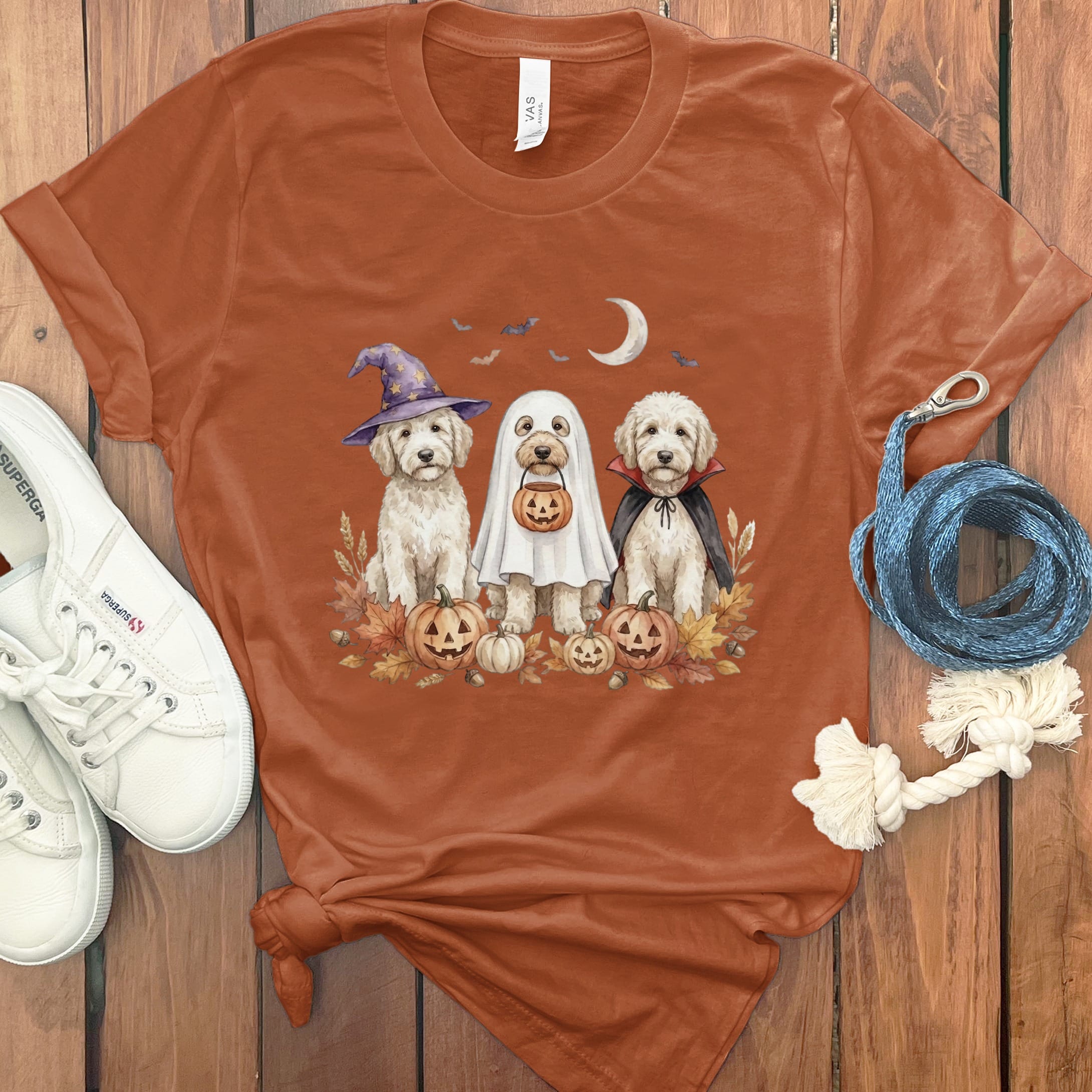 Maltipoo Halloween Crew T-Shirt in Autumn / S by Puppy Jo