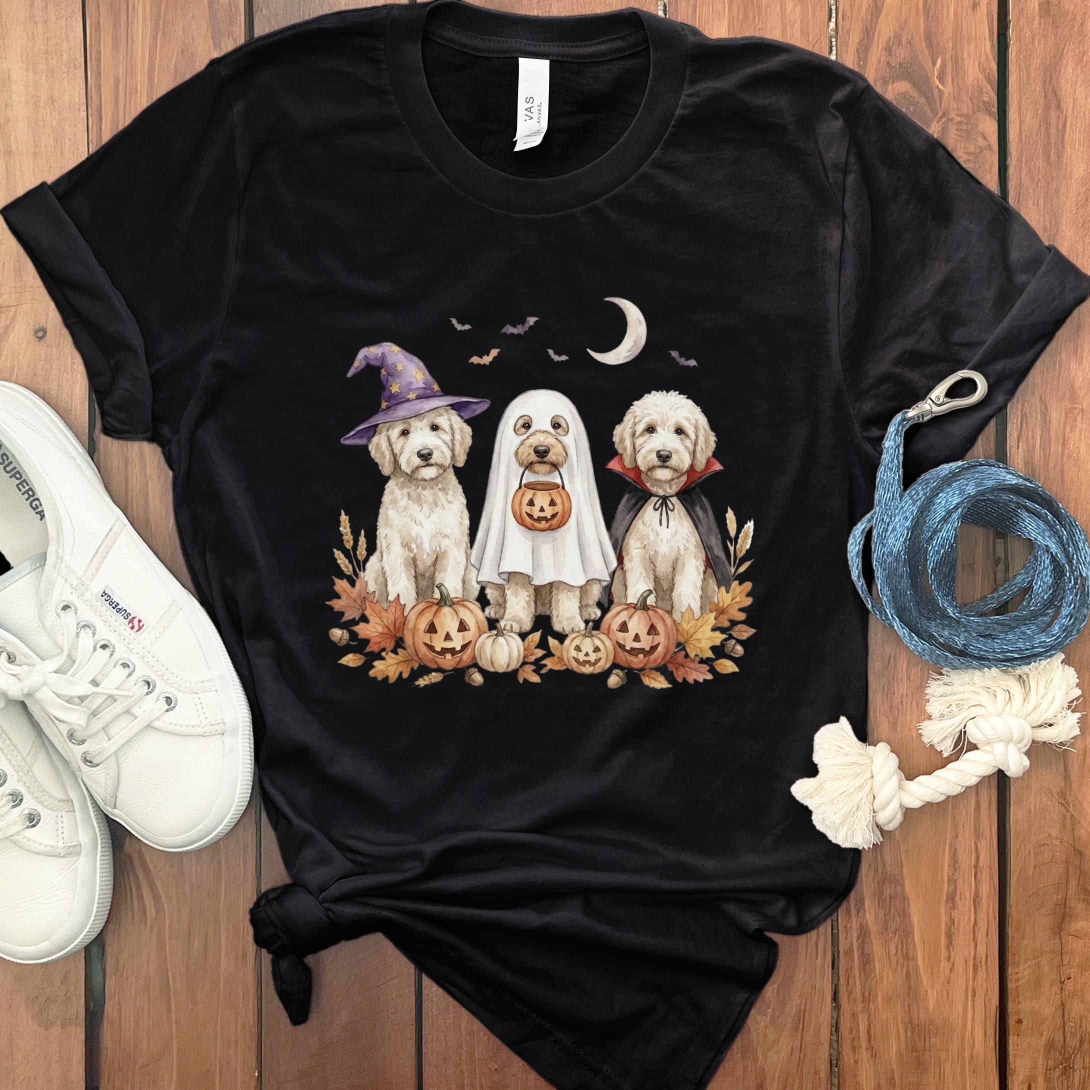 Maltipoo Halloween Crew T-Shirt in Black / S by Puppy Jo