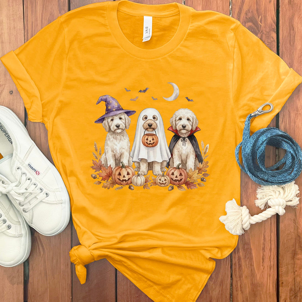 Maltipoo Halloween Crew T-Shirt in Gold / S by Puppy Jo