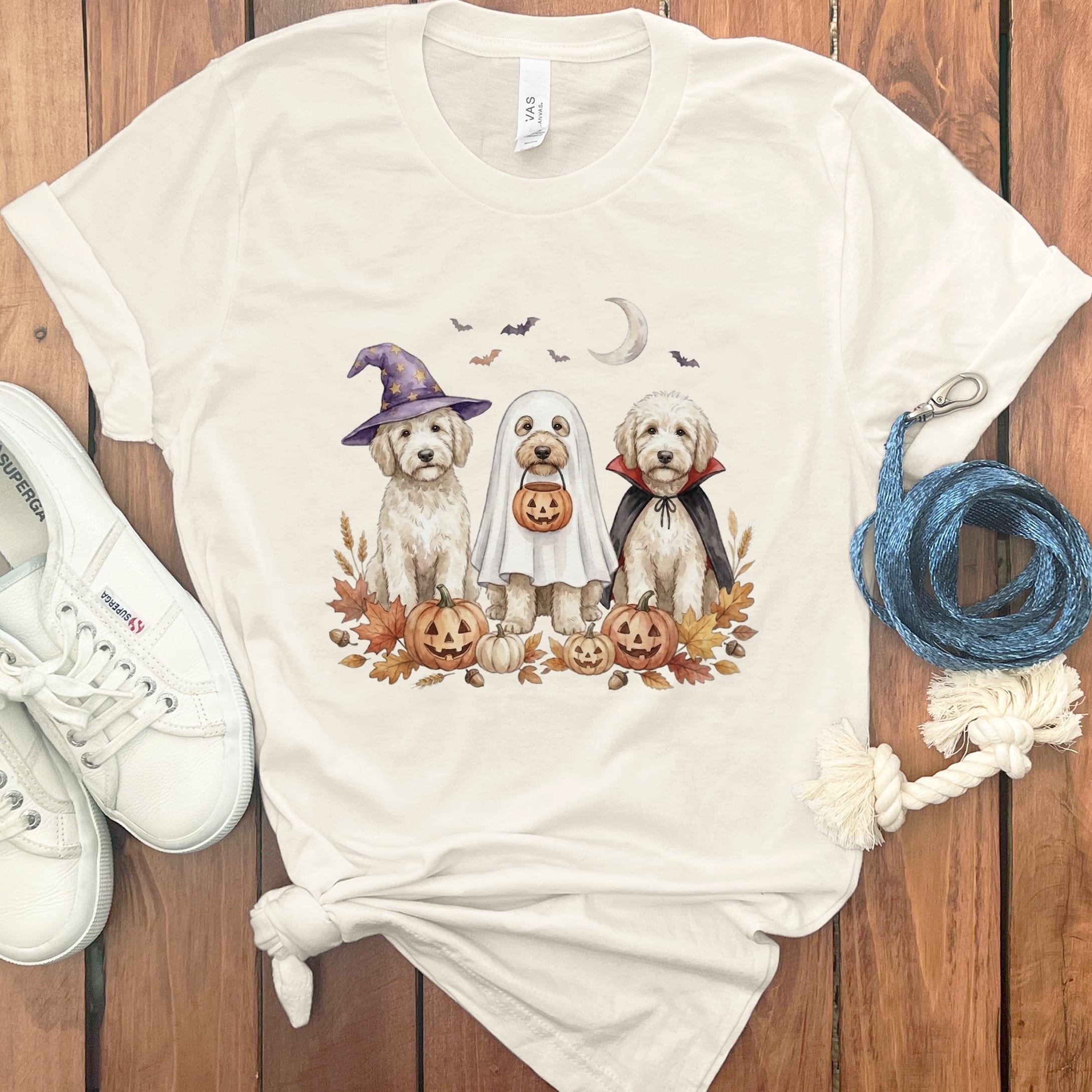 Maltipoo Halloween Crew T-Shirt in Natural / S by Puppy Jo