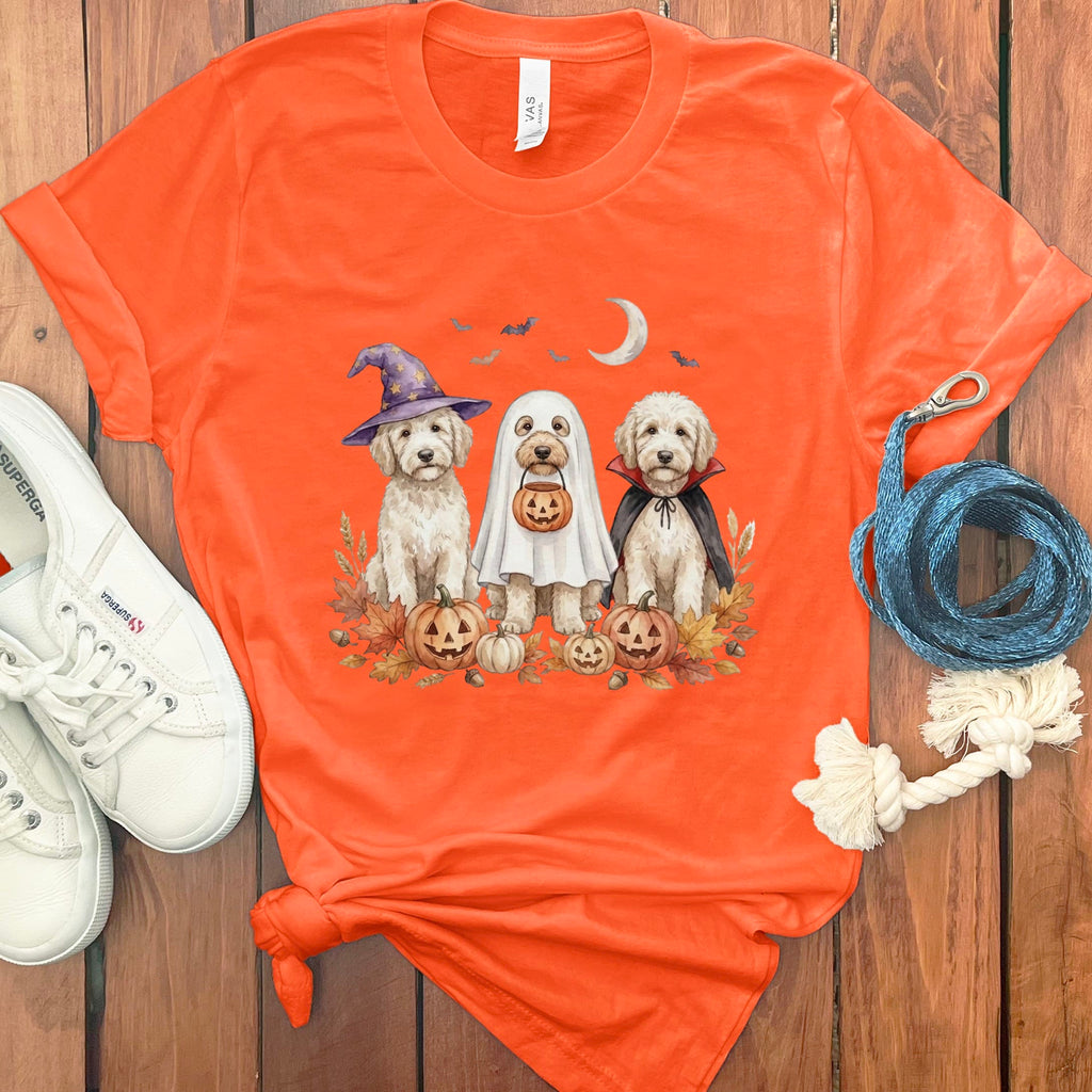 Maltipoo Halloween Crew T-Shirt in Orange / S by Puppy Jo