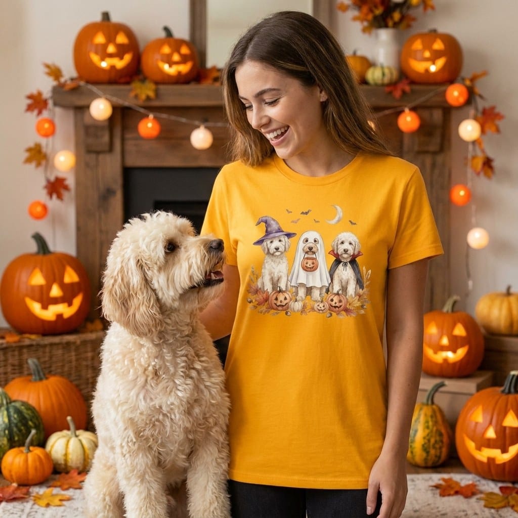Maltipoo Halloween Crew T-Shirt in by Puppy Jo