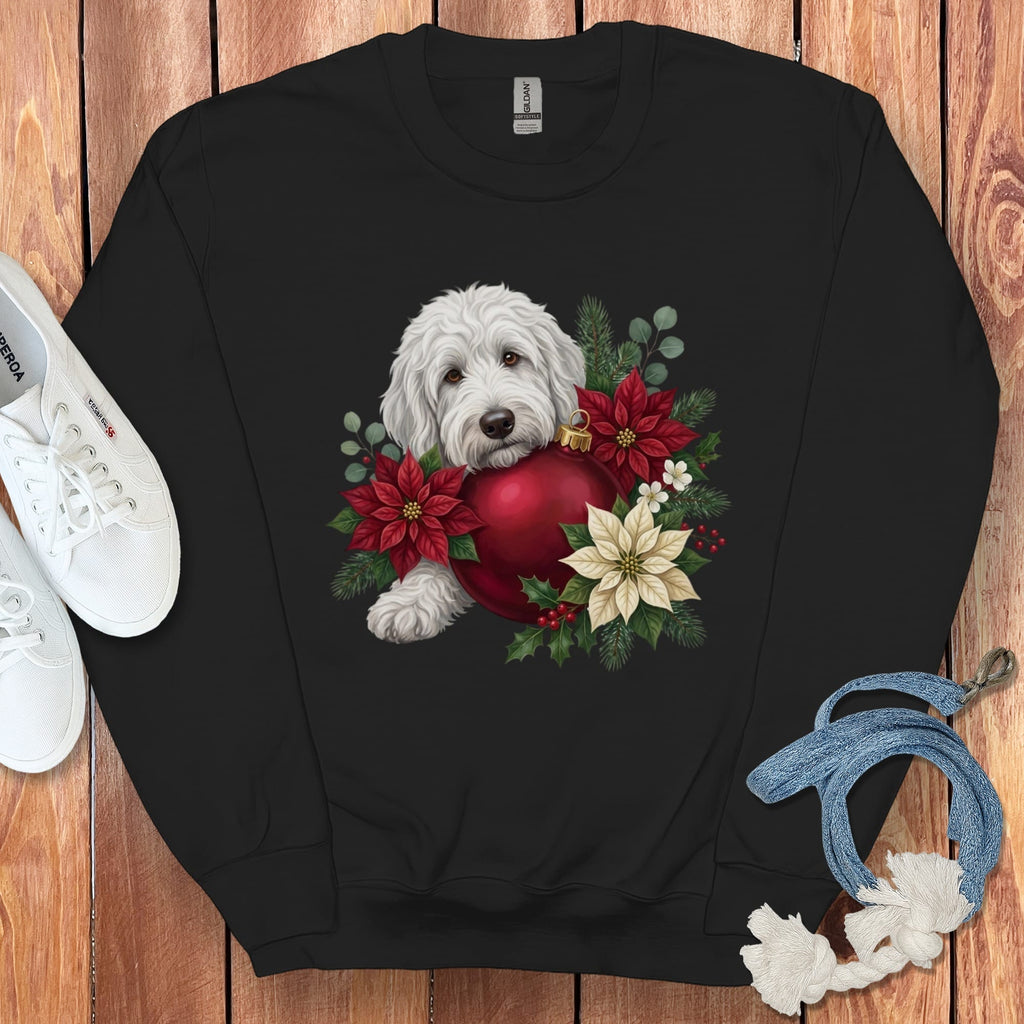 Maltipoo Holiday Cheer Sweatshirt in Black / S by Puppy Jo