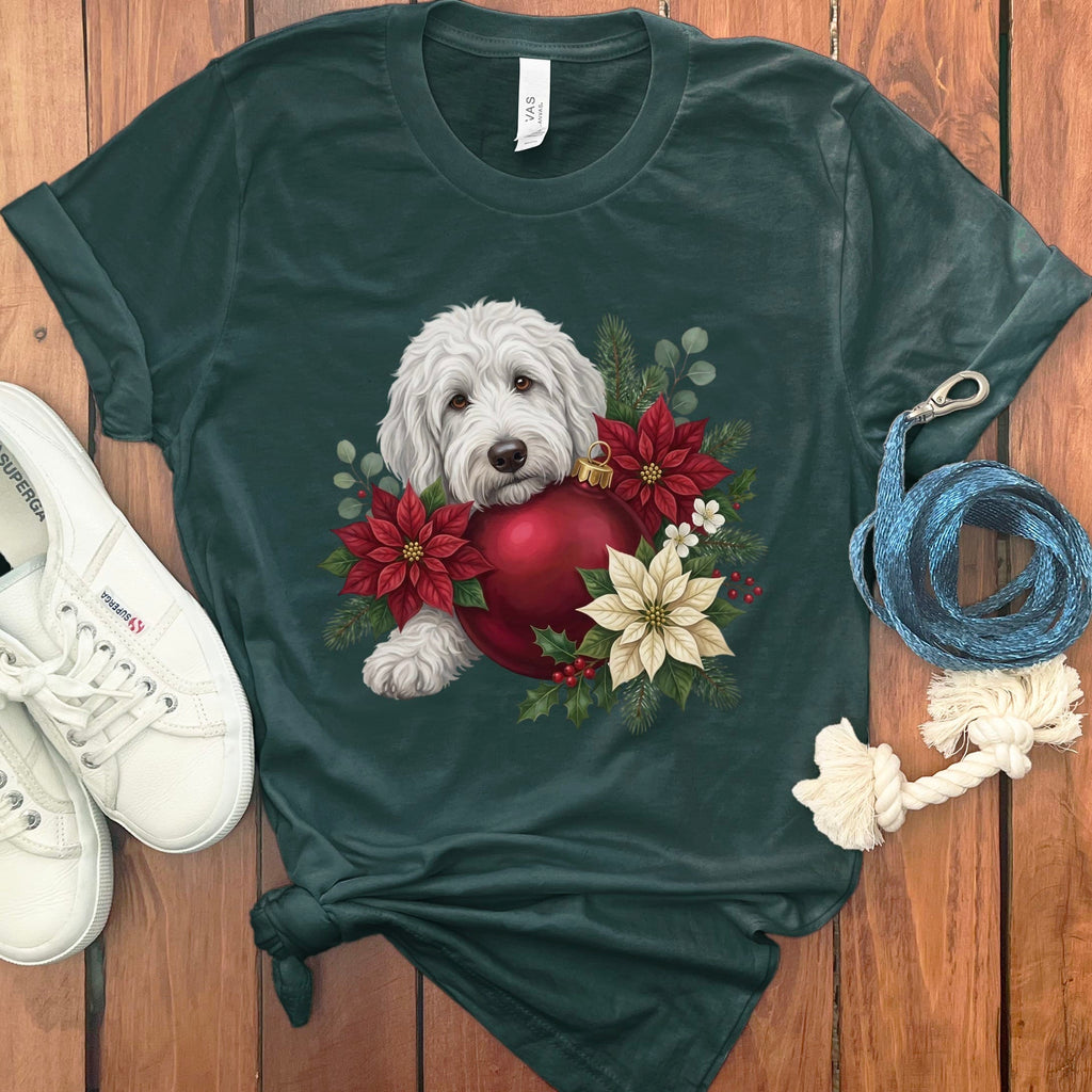 Maltipoo Holiday Cheer T-Shirt in Forest / S by Puppy Jo