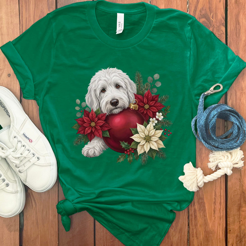 Maltipoo Holiday Cheer T-Shirt in Kelly / S by Puppy Jo
