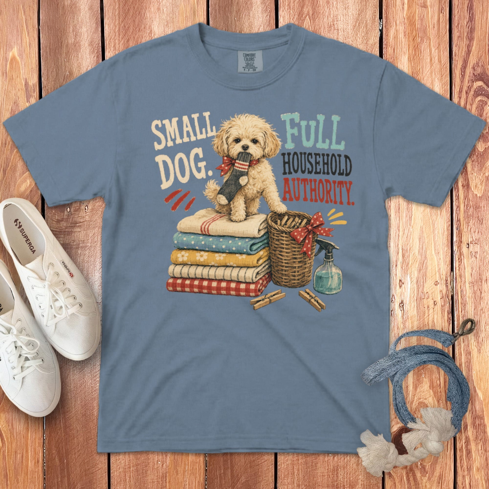 Maltipoo Household Authority Signature T-Shirt in Blue Jean / S by Puppy Jo