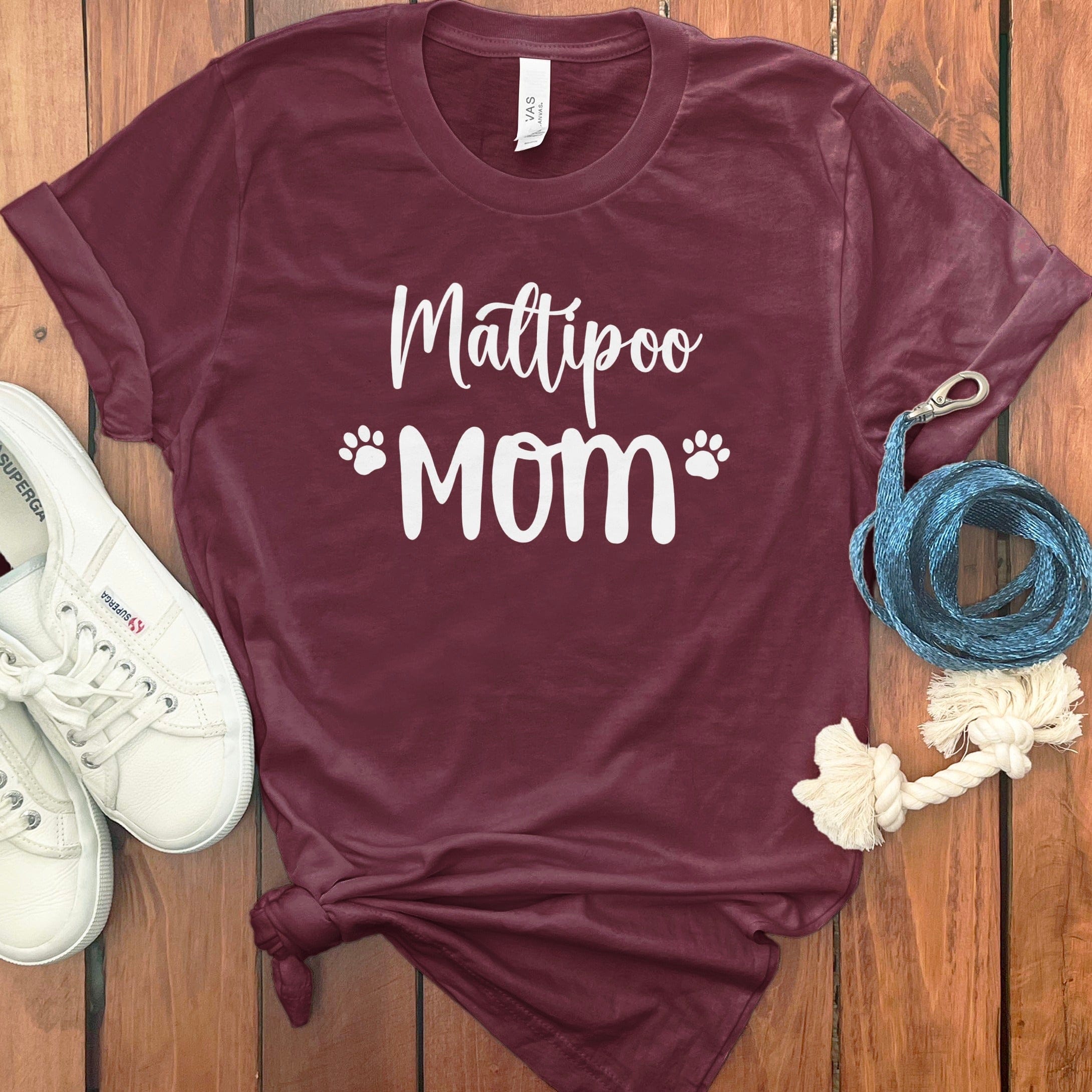 Maltipoo Mom T-Shirt in Maroon / S by Puppy Jo