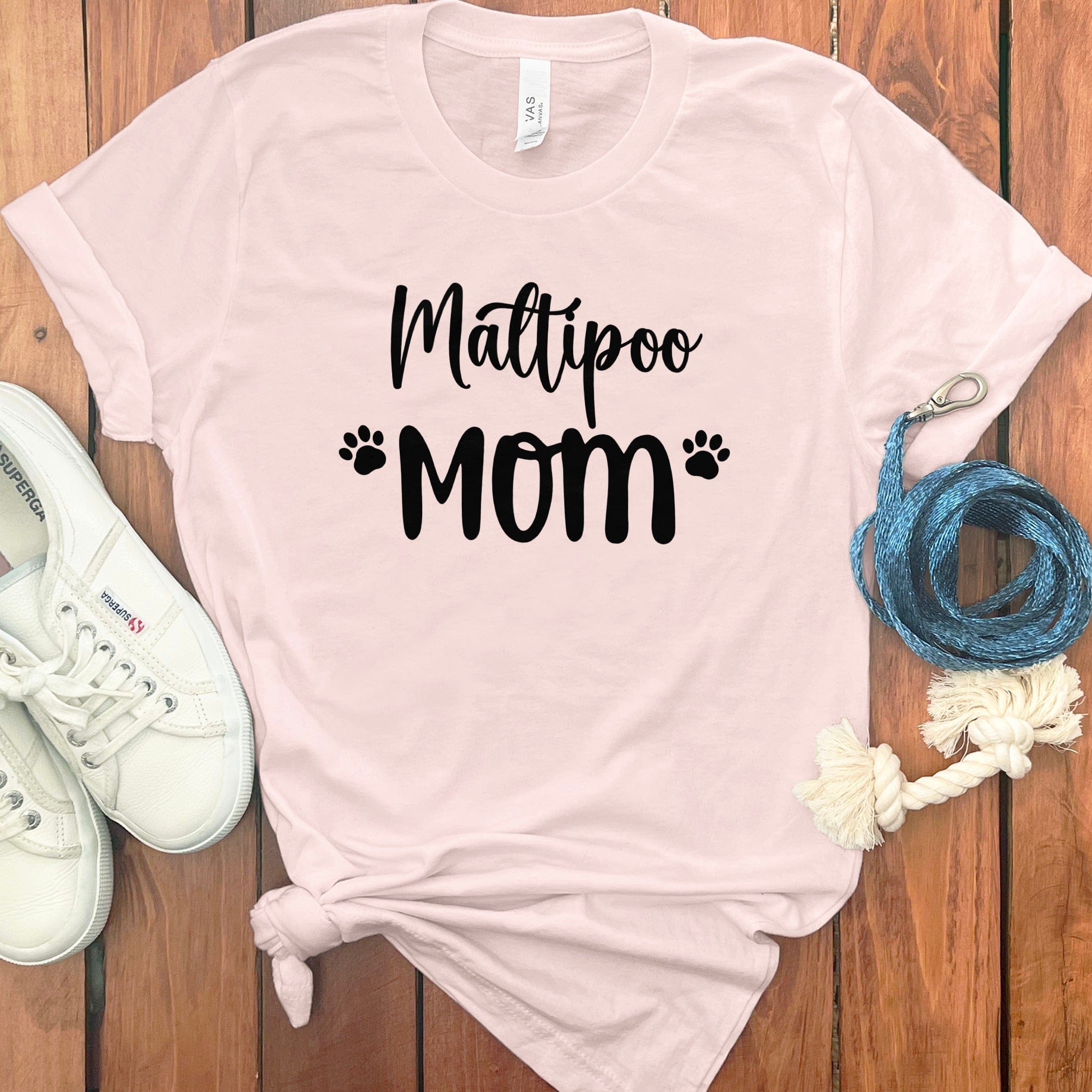 Maltipoo Mom T-Shirt in Soft Pink / S by Puppy Jo