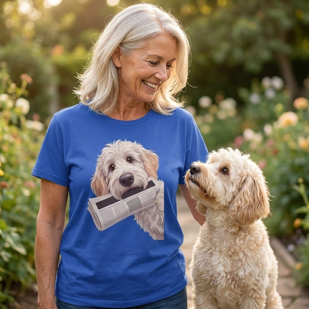 Maltipoo Newspaper T-Shirt in by Puppy Jo