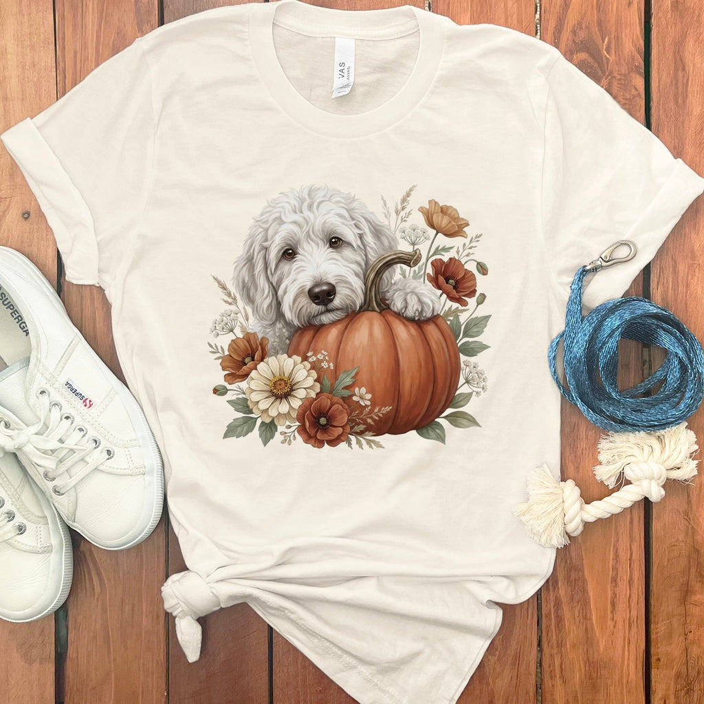 Maltipoo Pumpkin Hug T-Shirt in Natural / S by Puppy Jo