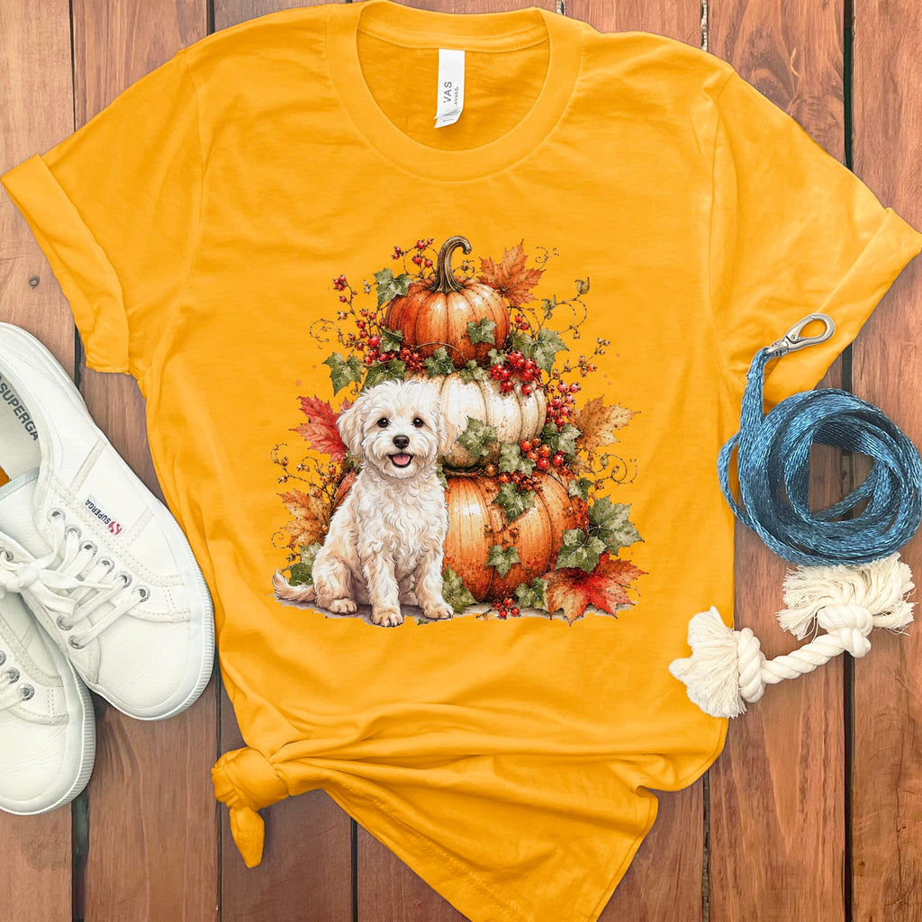 Maltipoo Pumpkin Ivy T-Shirt in Gold / S by Puppy Jo