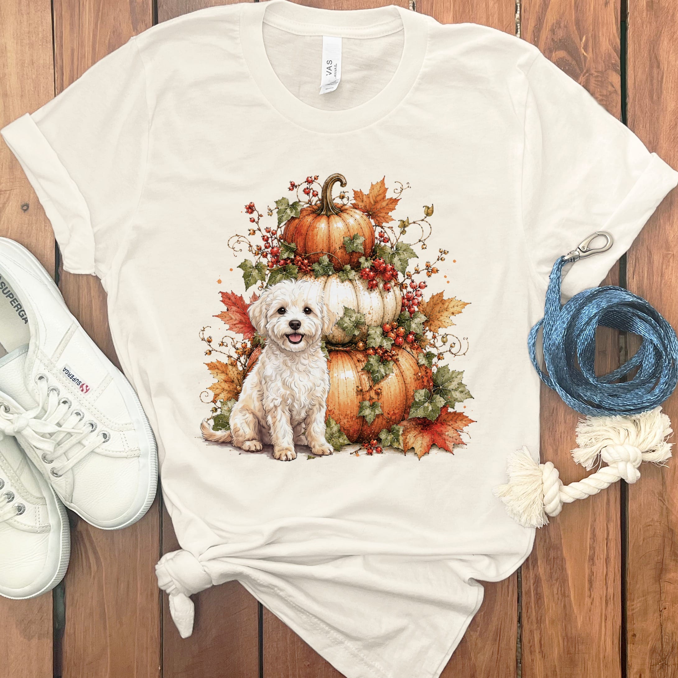 Maltipoo Pumpkin Ivy T-Shirt in Natural / S by Puppy Jo