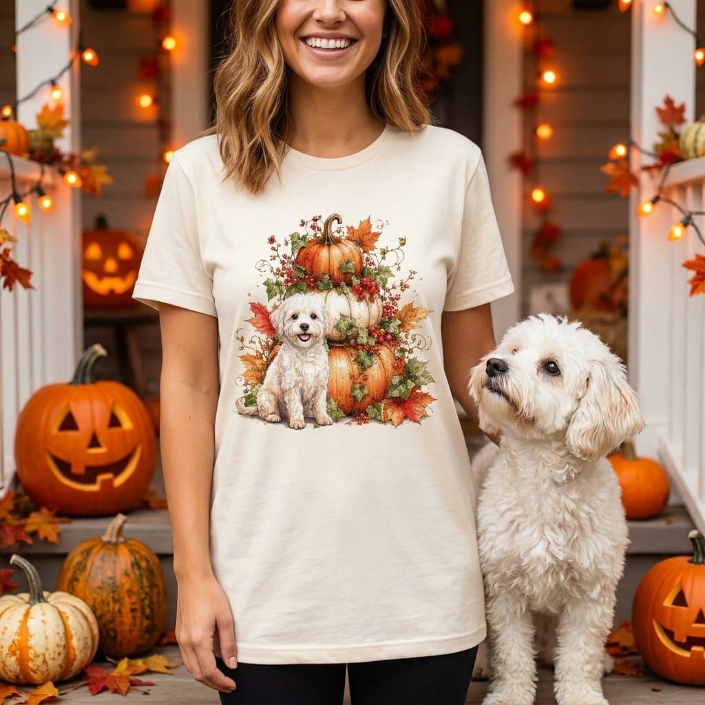 Maltipoo Pumpkin Ivy T-Shirt in by Puppy Jo