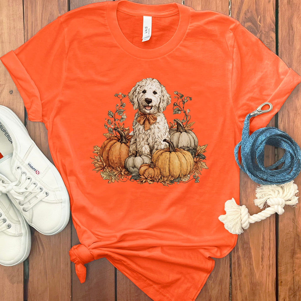 Maltipoo Pumpkin Time T-Shirt in Orange / S by Puppy Jo