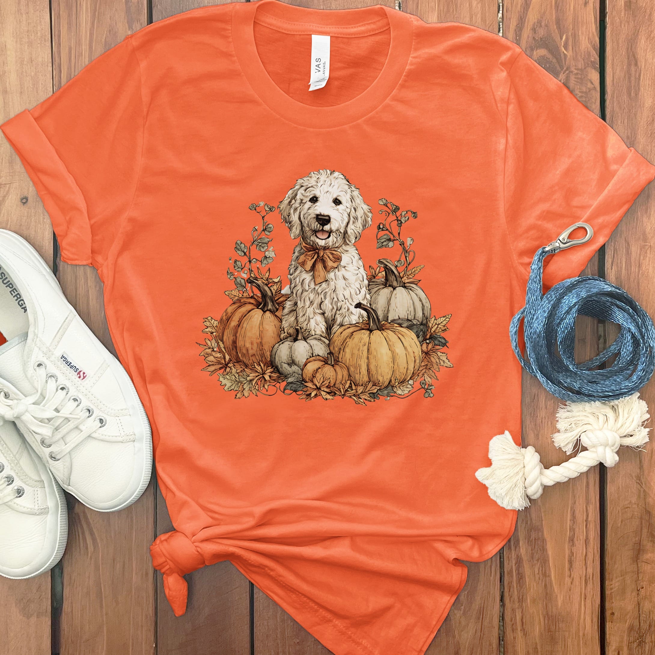 Maltipoo Pumpkin Time T-Shirt in Orange / S by Puppy Jo