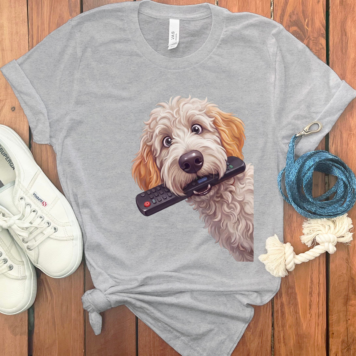 Maltipoo Remote T-Shirt in Athletic Heather / S by Puppy Jo