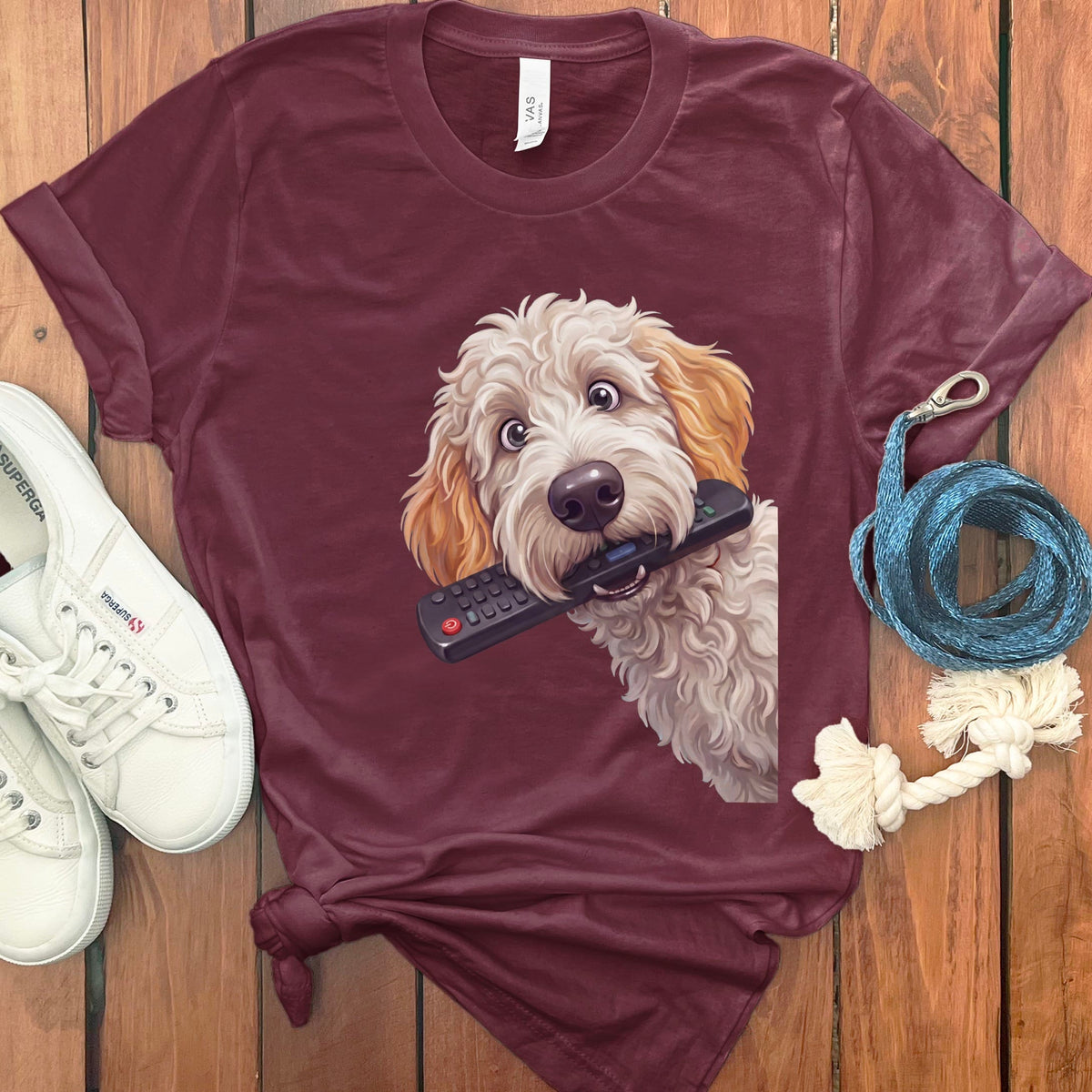 Maltipoo Remote T-Shirt in Maroon / S by Puppy Jo