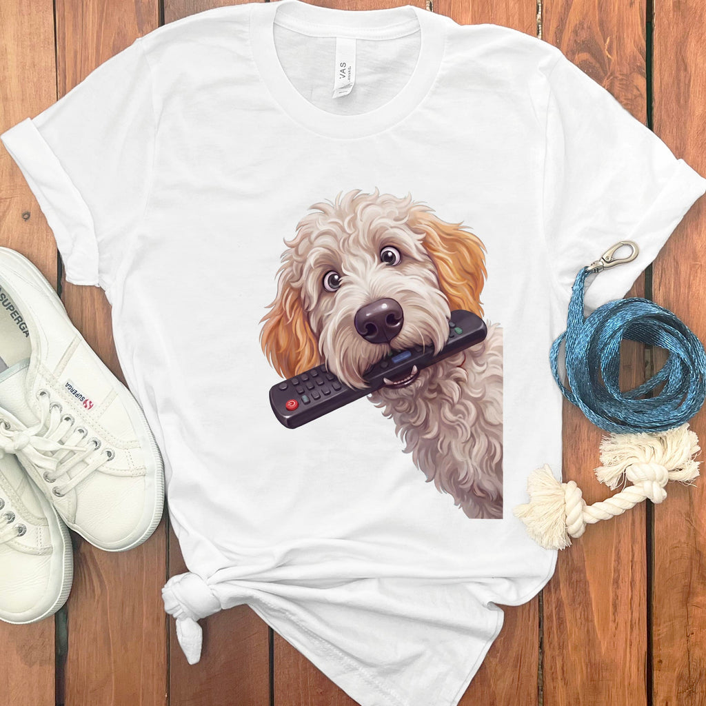 Maltipoo Remote T-Shirt in White / S by Puppy Jo
