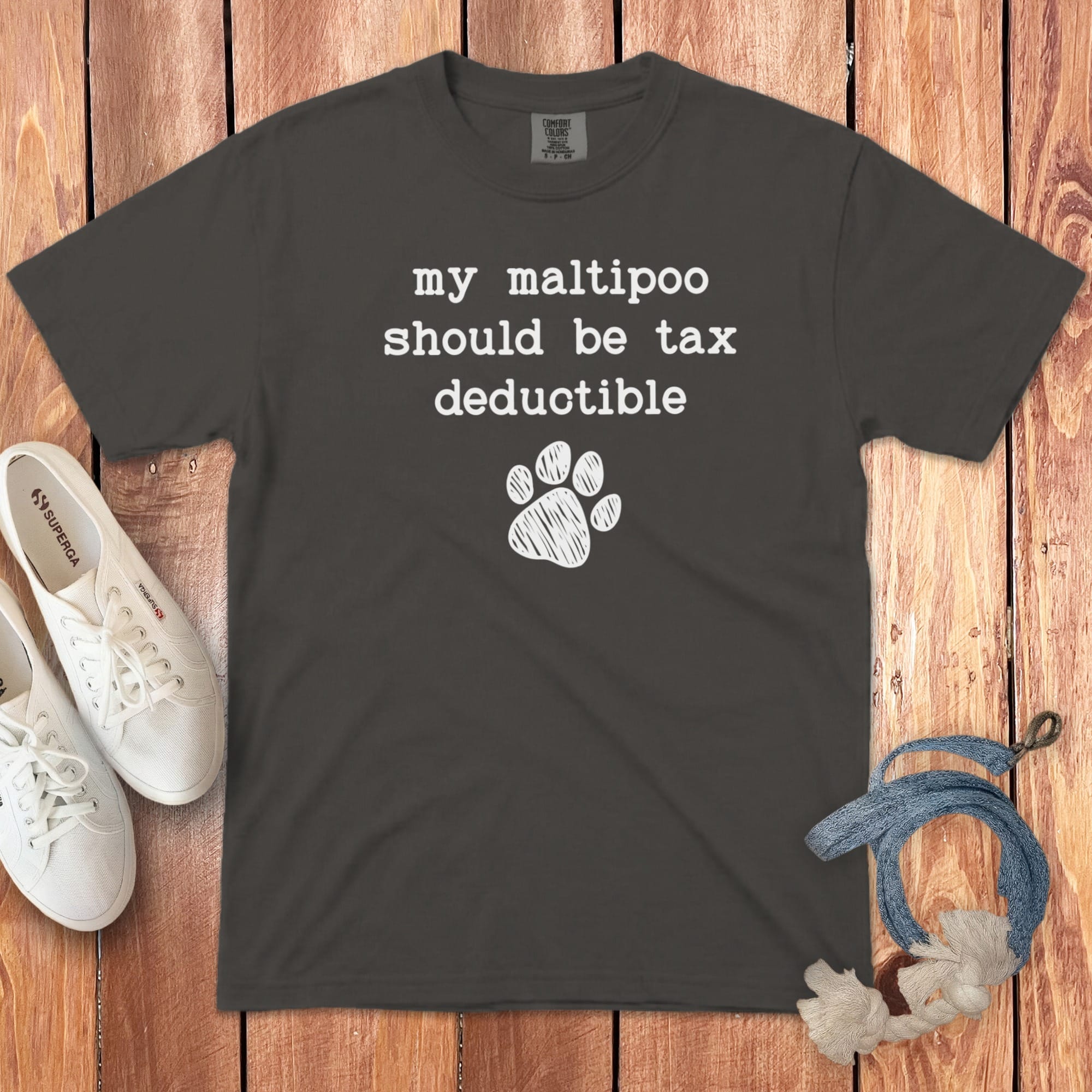 Maltipoo Tax Signature T-Shirt in Pepper / S by Puppy Jo