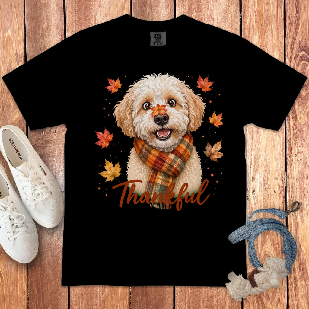 Maltipoo Thankful Signature T-Shirt in Black / S by Puppy Jo
