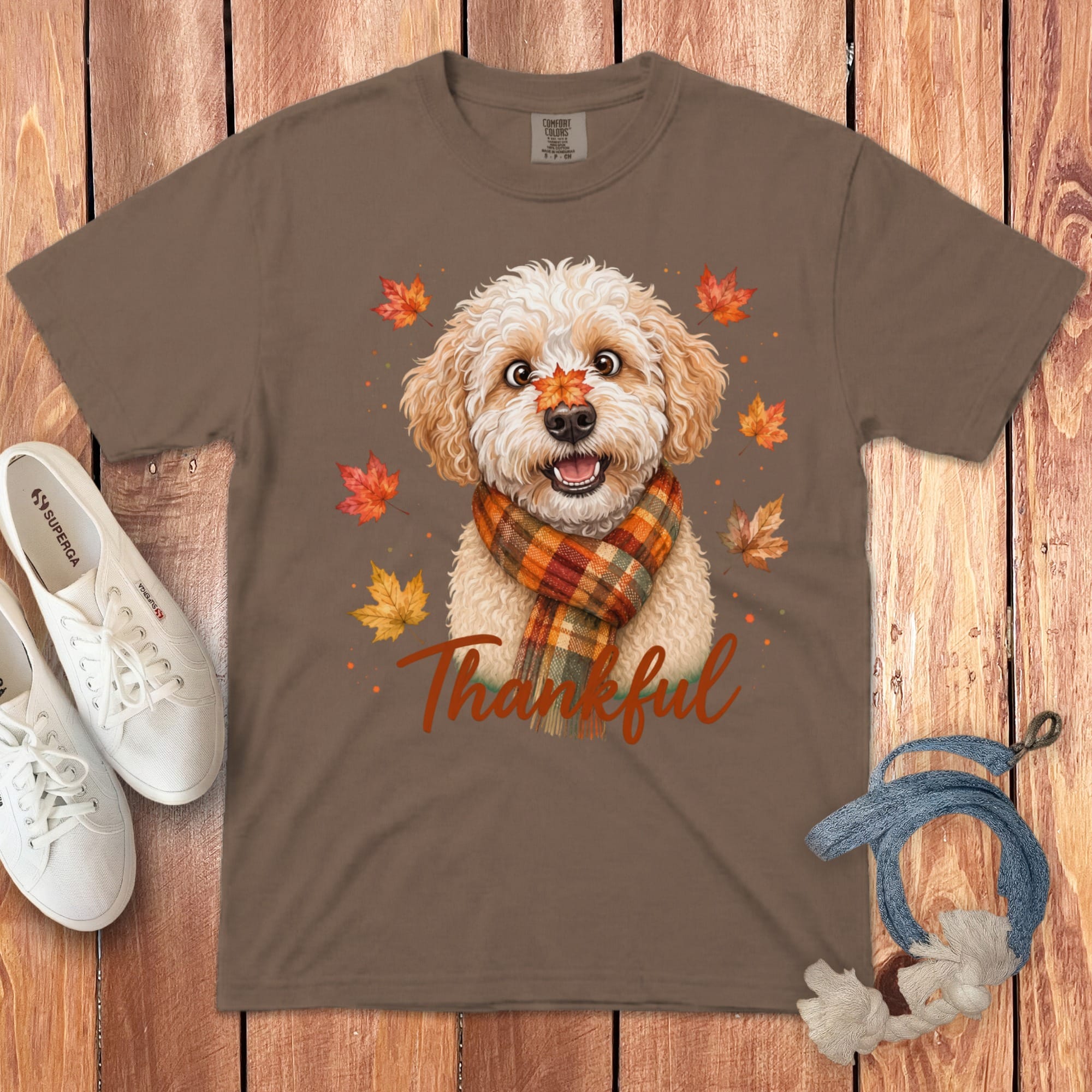 Maltipoo Thankful Signature T-Shirt in Espresso / S by Puppy Jo