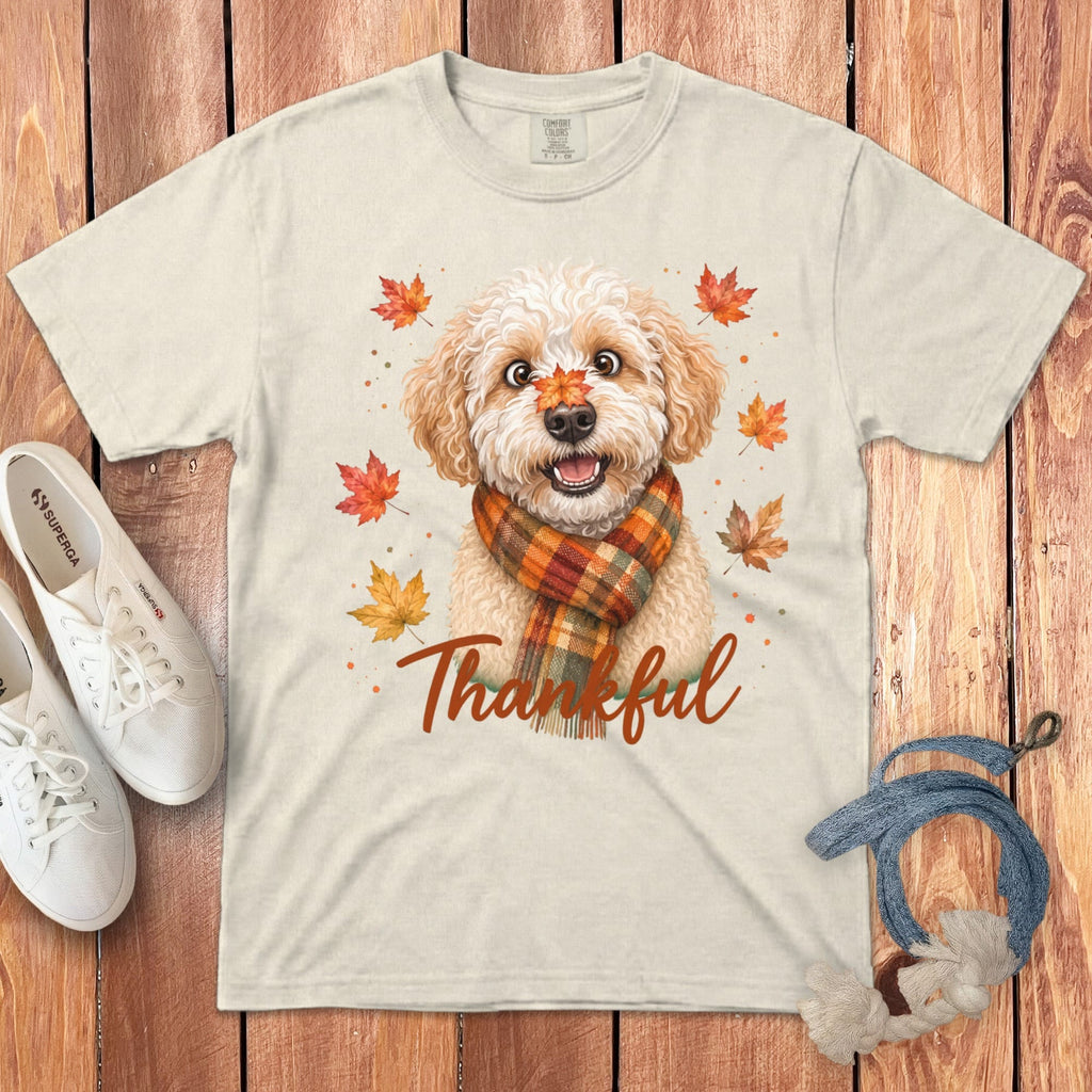 Maltipoo Thankful Signature T-Shirt in Ivory / S by Puppy Jo