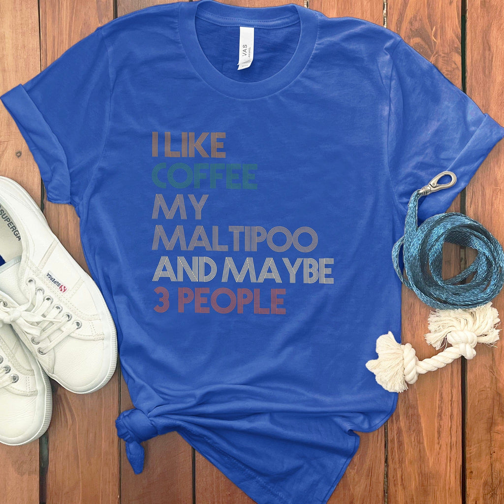 Maltipoo Three People T-Shirt in True Royal / S by Puppy Jo