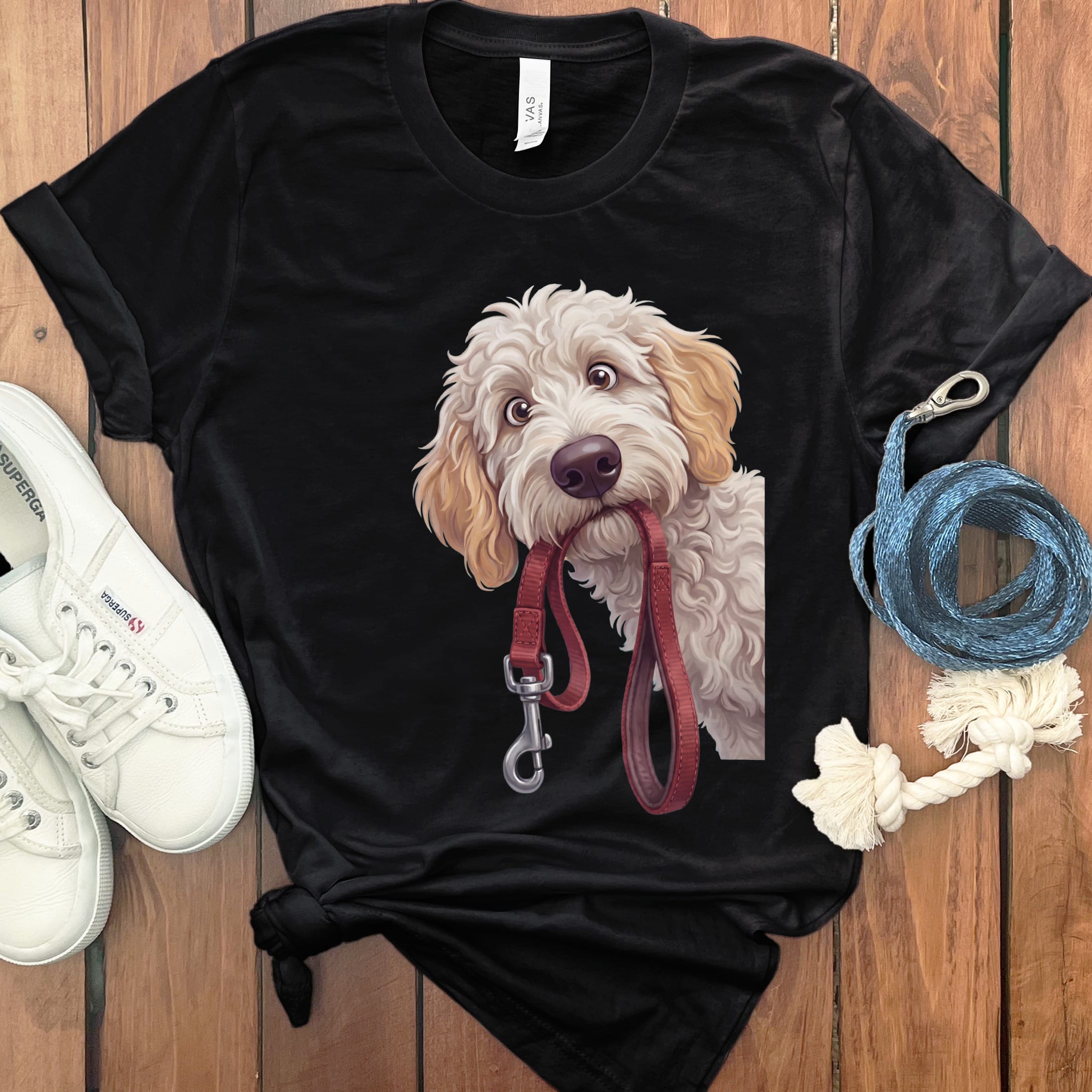 Maltipoo Walk T-Shirt in Black / S by Puppy Jo