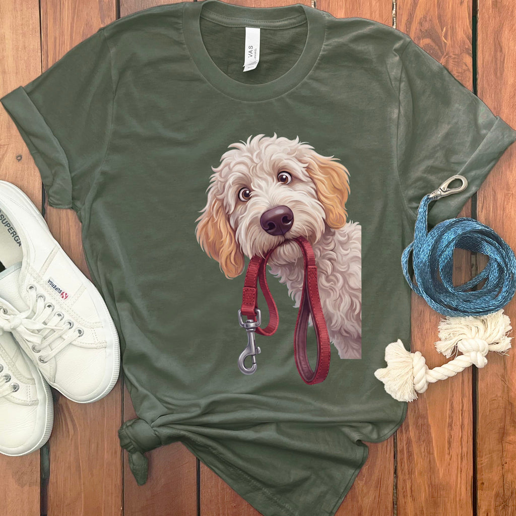 Maltipoo Walk T-Shirt in Military Green / S by Puppy Jo